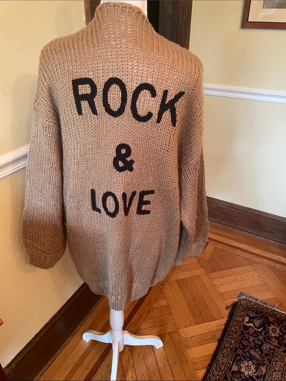 Prettygarden Cozy Tan 'Rock & Love' Open-Front Cardigan